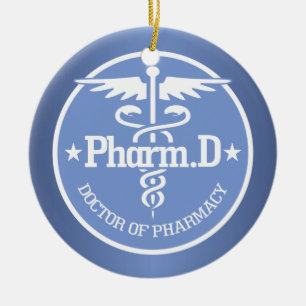 Caduceus PharmD 2 Keramisch Ornament