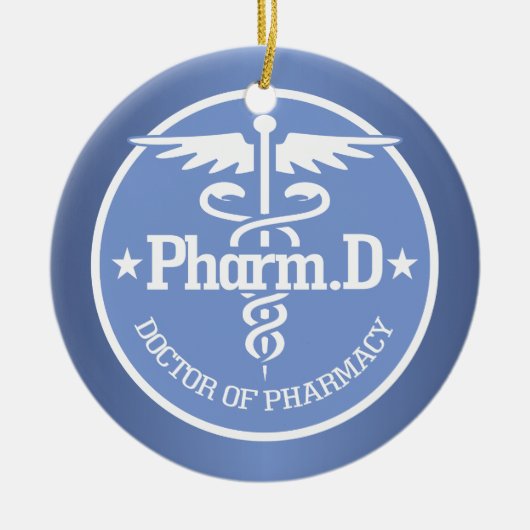 Caduceus PharmD 2 Keramisch Ornament (Voorkant)