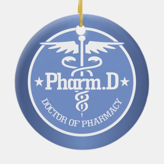 Caduceus PharmD 2 Keramisch Ornament (Achterkant)
