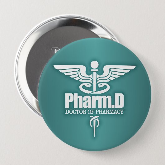 Caduceus PharmD 3 Ronde Button 4,0 Cm (Voorkant /achterkant)