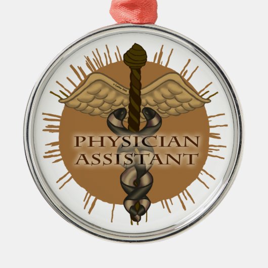 Caduceus Physician Assistant-ornament Metalen Ornament (Voorkant)