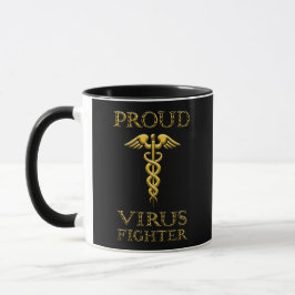 Caduceus Proud Virus, geel op zwart Mok