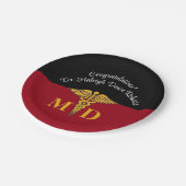 Caduceus Red & Black Medical School Afstuderen Papieren Bordje (Gekanteld)