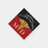 Caduceus Red & Black Medical School Afstuderen Servet (Hoek)