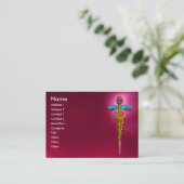 CADUCEUS, RED RUBY, levendig amethyst roze, fuchsi Visitekaartje (Staand voorkant)
