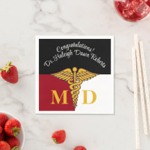 Caduceus Red/White/Black Medical School Afstuderen