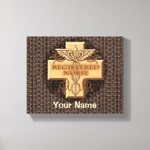 Caduceus Registered Nurse Canvas Afdruk