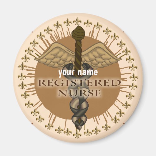 Caduceus Registered Nurse-magneet Magneet (Voorkant)