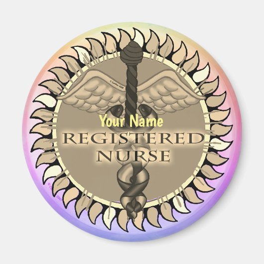 Caduceus Registered Nurse-magneet Magneet (Voorkant)