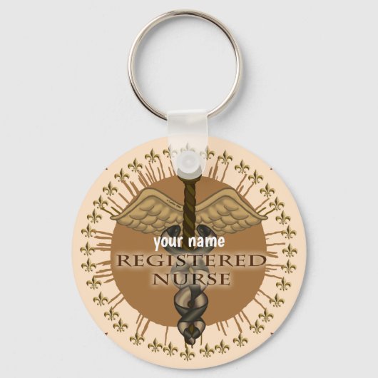 Caduceus Registered Nurse sleutelhanger (Voorkant)