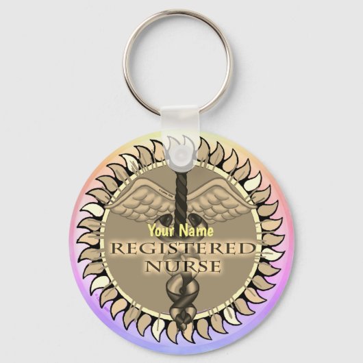Caduceus Registered Nurse sleutelhanger (Voorkant)