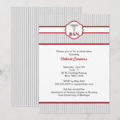 Caduceus RN BSN LPN Afstuderen Burgundy Red Kaart (Voorkant / Achterkant)