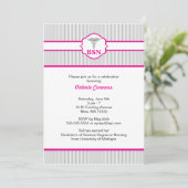 Caduceus RN BSN LPN Afstuderen Hot Pink Grey Kaart (Staand voorkant)