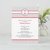 Caduceus RN BSN LPN Afstuderen Rood en grijs Kaart (Staand voorkant)