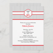 Caduceus RN BSN LPN Afstuderen Rood en grijs Kaart (Voorkant / Achterkant)