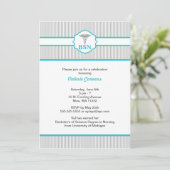 Caduceus RN BSN LPN Afstuderen Turquoise Blue Kaart (Staand voorkant)