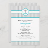 Caduceus RN BSN LPN Afstuderen Turquoise Blue Kaart (Voorkant / Achterkant)