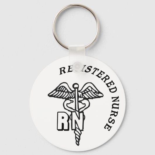 CADUCEUS RN LOGO GEREGISTREERDE NURSE SLEUTELHANGER (Voorkant)