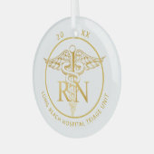 Caduceus RN Medical Unit Gold Glass Ornament (Voorkant links)