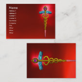 CADUCEUS, RODE ROBIJN  levendig goud amethist Visitekaartje (Voorkant / Achterkant)