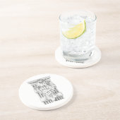 CADUCEUS Rond Zandsteen Onderzetter (Zijkant)