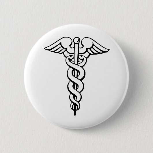 Caduceus Ronde Button 5,7 Cm (Voorkant)