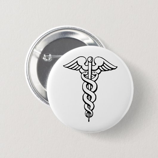 Caduceus Ronde Button 5,7 Cm (Voorkant /achterkant)