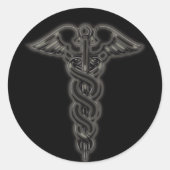 Caduceus Ronde Sticker (Voorkant)