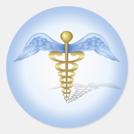 Caduceus Ronde Sticker (Voorkant)
