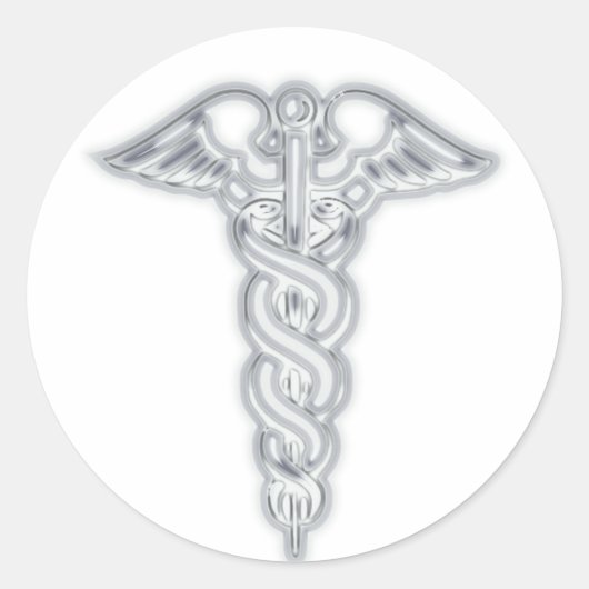 Caduceus Ronde Sticker (Voorkant)