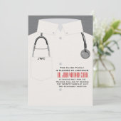 Caduceus & Stethoscoop Medische Uitnodiging (Staand voorkant)