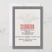 Caduceus & Stethoscoop Medische Uitnodiging (Achterkant)