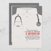 Caduceus & Stethoscoop Medische Uitnodiging (Voorkant / Achterkant)