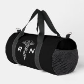 Caduceus symbol duffle bag met naam initialen plunjezak (Rechterhoek)