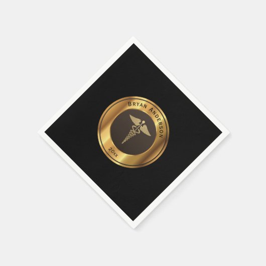 Caduceus Symbol Medical School Afstuderen Servet (Hoek)