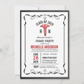 Caduceus Symbol Medical School Foto Afstuderen Kaart (Voorkant)