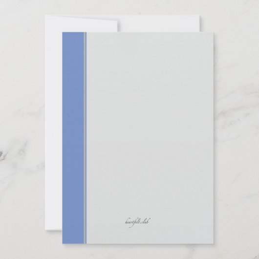 Caduceus Symbool Blauwe Trim Afstuderen Uitnodigin Kaart (Achterkant)