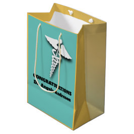 Caduceus Symbool Blauwgroen Adult Doctor Gefelicit Medium Cadeauzakje