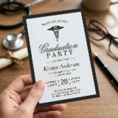 Caduceus Symbool Medical School Graduparty Kaart
