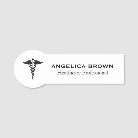Caduceus Symbool Medische Gezondheidszorg Naamplaatje (Voorkant)