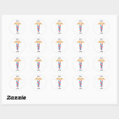 Caduceus-symbool & monogram voor artsen ronde sticker (Vel)