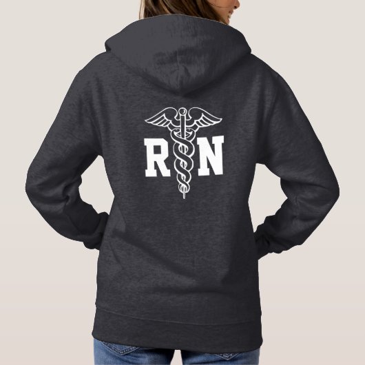 Caduceus symbool RN-verpleegster pull-over hoodie (Achterkant)