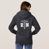 Caduceus symbool RN-verpleegster pull-over hoodie (Achterkant volledig)
