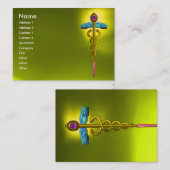 CADUCEUS, TOPAZ GEEL DRIEVOUDIG goud Visitekaartje (Voorkant / Achterkant)