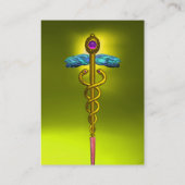 CADUCEUS, TOPAZ GEEL DRIEVOUDIG goud Visitekaartje (Achterkant)