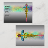 CADUCEUS, trillend, amethist Visitekaartje (Voorkant / Achterkant)