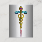 CADUCEUS, trillend platina metallisch, amethyst, g Visitekaartje (Achterkant)