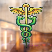 Caduceus Venster Cling Raamsticker (Vel 2)
