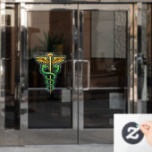 Caduceus Venster Cling Raamsticker (Kantoordeur)