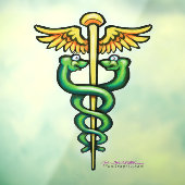 Caduceus Venster Cling Raamsticker (Vel 3)